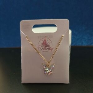 Disney Gold Necklace with Crystal Pendant